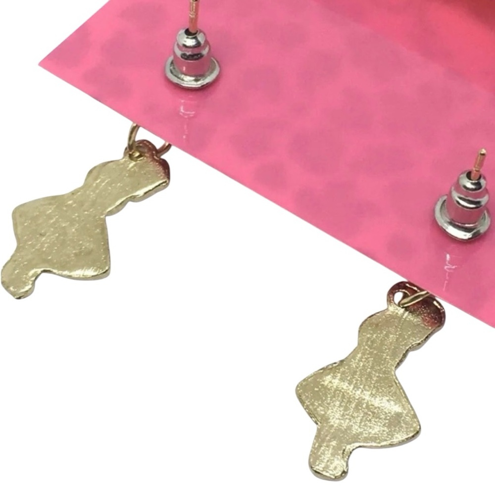 Enamel & Crystal Alice In Wonderland Stud Dangle Earrings - Picture 3 of 3